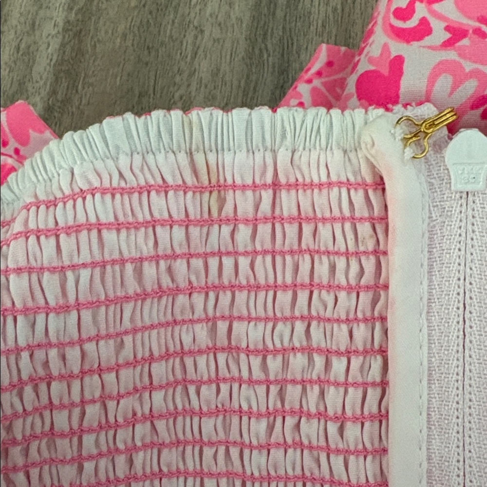 Lilly Pulitzer NWT Regina Stretch Shift Mini Dress Size 4 Pink White - Picture 9 of 9